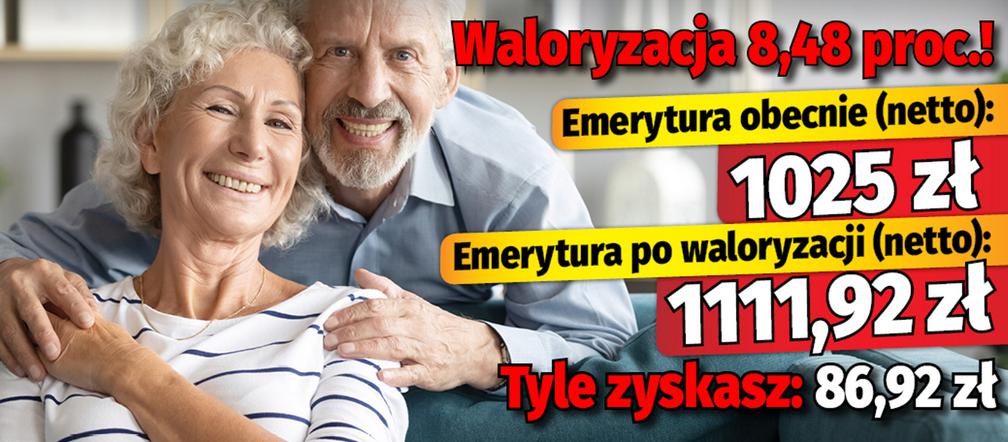 Waloryzacja emerytur 8,48 proc.