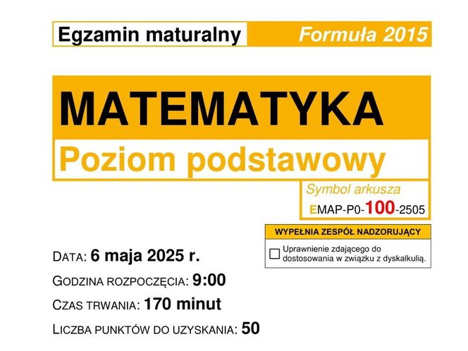 Matura 2025 - matematyka