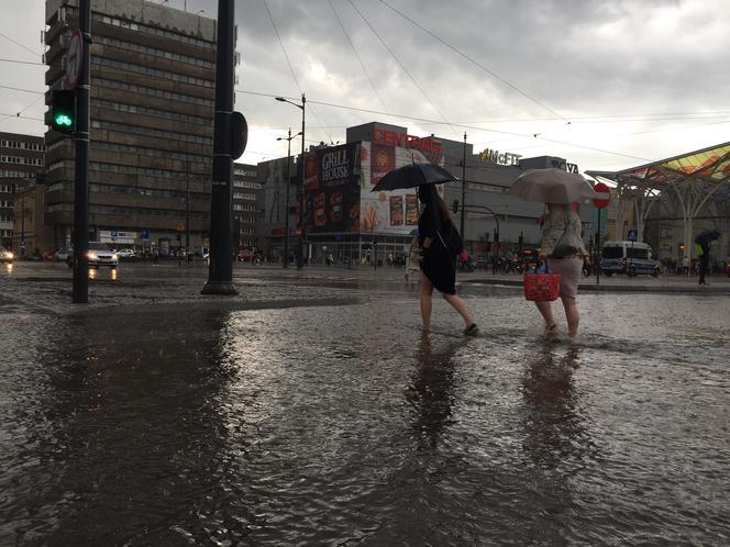 Krajobraz centrum Łodzi po burzy