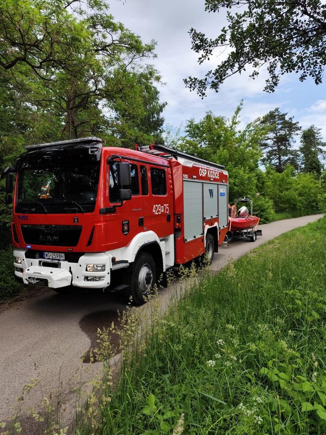 Staruszka wjechała samochodem do stawu! Dramatyczna akcja strażaków