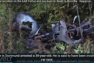 Ojciec i syn spłonęli żywcem w porsche