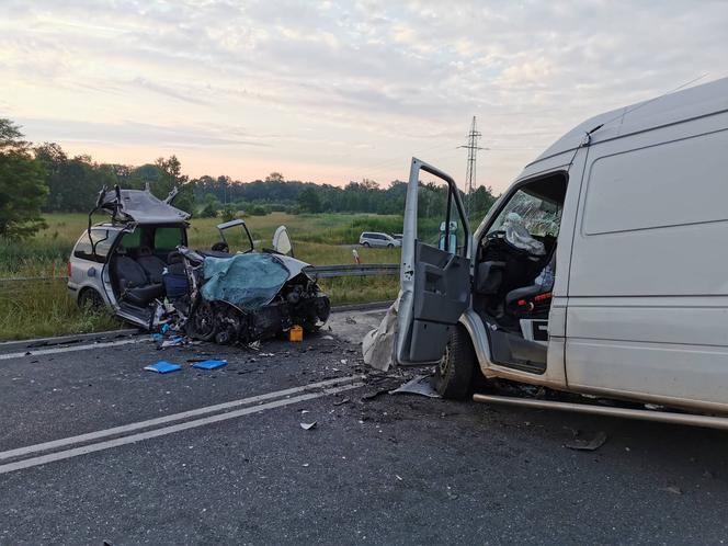 Dąbrowa Tarnowska. Tragiczne zderzenie osobówki z dostawczakiem. Nie żyje troje Rumunów