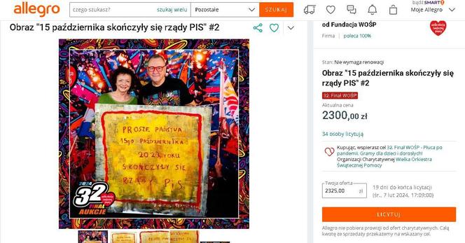 Joanna Szczepkowska w 1989 roku ogłosiła koniec komunizmu w Polsce. Teraz te znane słowa, choć trochę przekręcone, możesz podziwiać na jej obrazie.