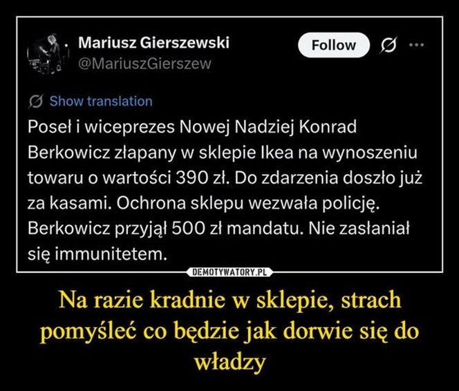 Poseł Konrad Berkowicz ujęty w sklepie IKEA. Internauci mają używanie. Najlepsze MEMY