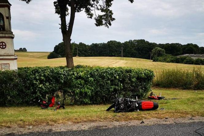 Motocyklista huknął w ciągnik i zginął! Masakra na DK nr 91 [ZDJĘCIA]