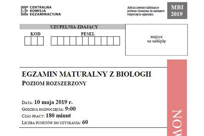 Matura 2019 biologia - poziom rozszerzony