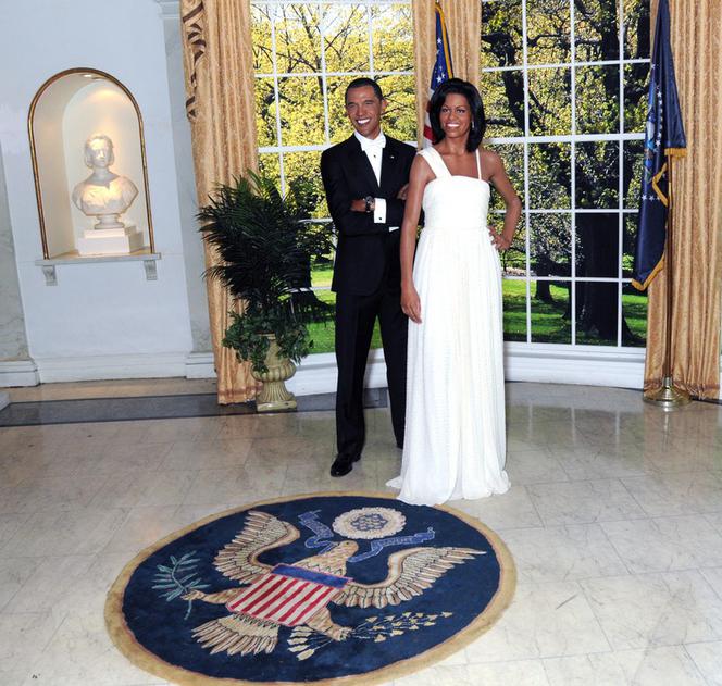 Michelle i Barack Obama z wosku