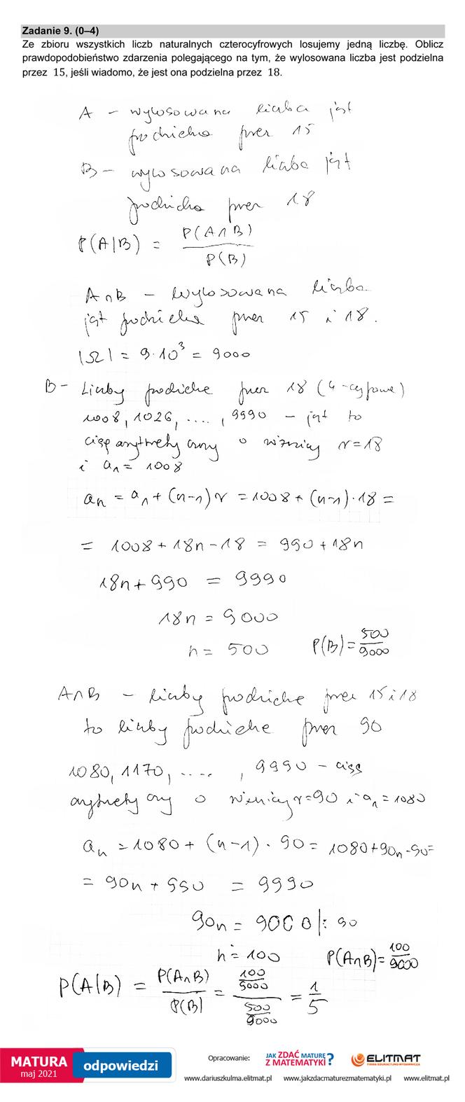 Matura 2021: Matematyka, poziom rozszerzony. Rozwiązania zadań i odpowiedzi od nauczyciela matematyki