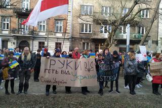 Protesty przed kosulatem rosyjskim w Krakowie