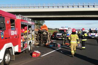 Groźny wypadek na autostradzie A1 w Warlubiu! Kilka osób rannych! [ZDJĘCIA] 