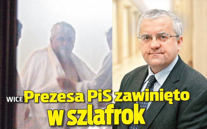 wiceprezesa Pis zawinięto w szlafrok