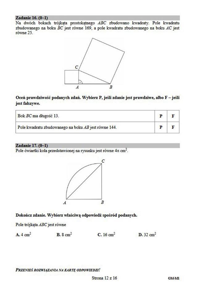 Egzamin gimnazjalny 2019 z matematyki