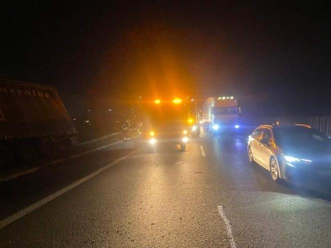 Wypadek na autostradzie A4 na wysokoaci Balic w kierunku Rzeszowa 