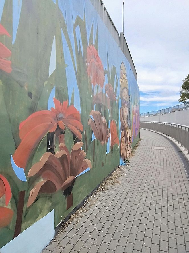 Kolorowe grafiki w siedleckim tunelu pod torami