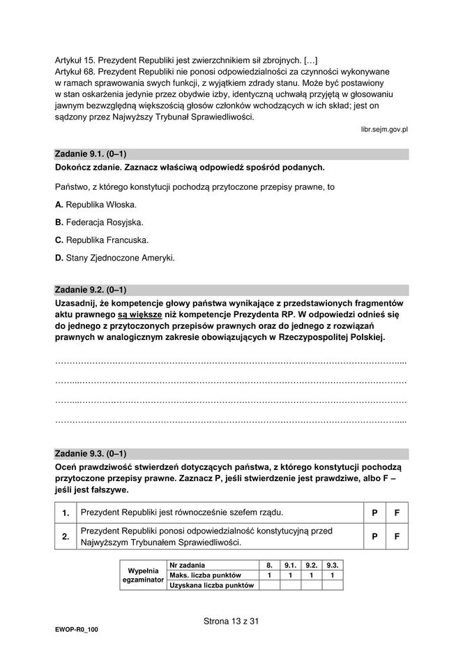 Matura 2025: WOS poziom rozszerzony 13.05.2025. ARKUSZE CKE [Formuła 2015]	