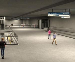 Podziemny przystanek tramwaju do Dworca Zachodniego, wizualizacja