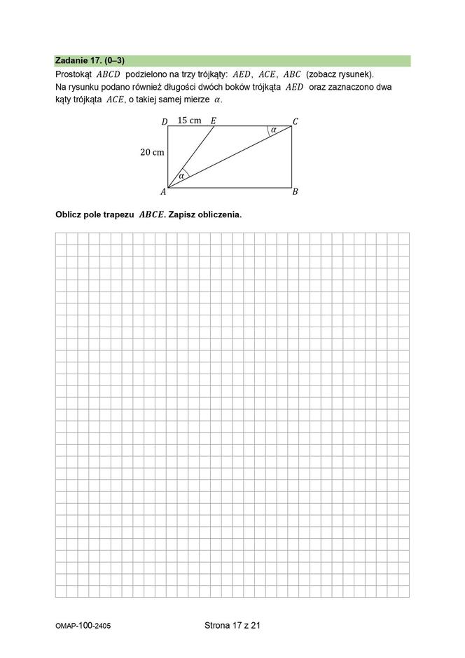 Egzamin ósmoklasisty matematyka 2024