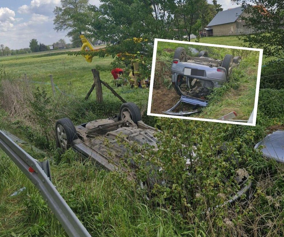Tragiczny wypadek na Mazowszu! Auto dachowało, pasażer zginął na miejscu
