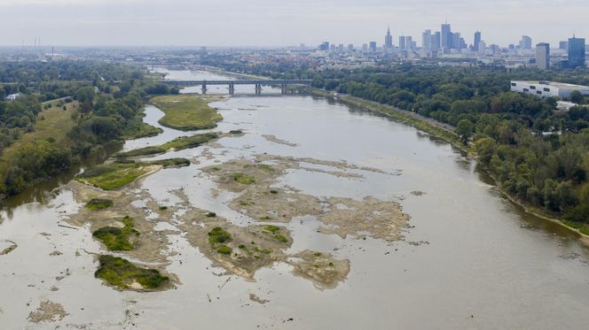 Wisła wysycha. Tak źle nie było nigdy w historii. Zdjęcia z lotu ptaka obrazują skalę suszy