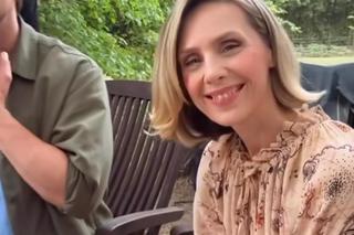 Barwy szczęścia nowy sezon na planie. Malwina (Joanna Gleń), Herman (Maciej Raniszewski)