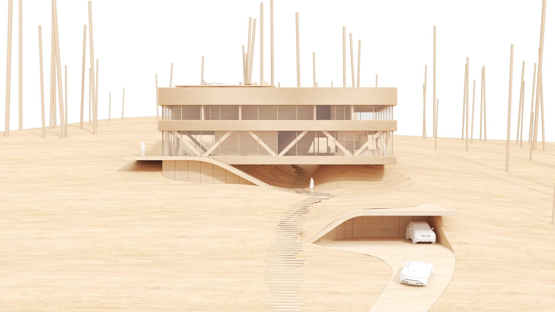 Dom z grotą, proj. BXB Studio