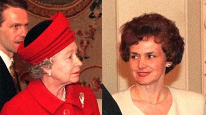 Danuta Wałęsa na spotkaniu z Elżbietą II. Błyszczała u boku męża