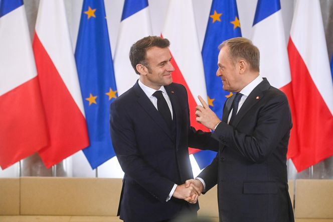 Donald Tusk z Emmanuelem Macronem