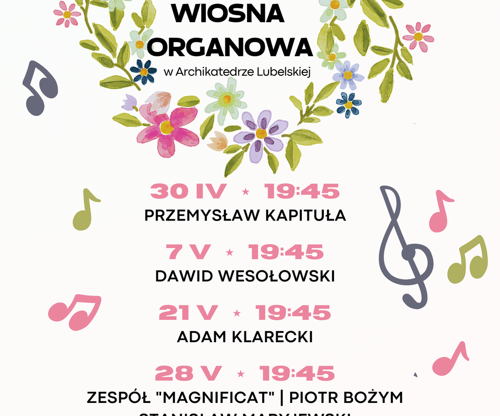 Lubelska Wiosna Organowa 2023 - plakat wydarzenia 