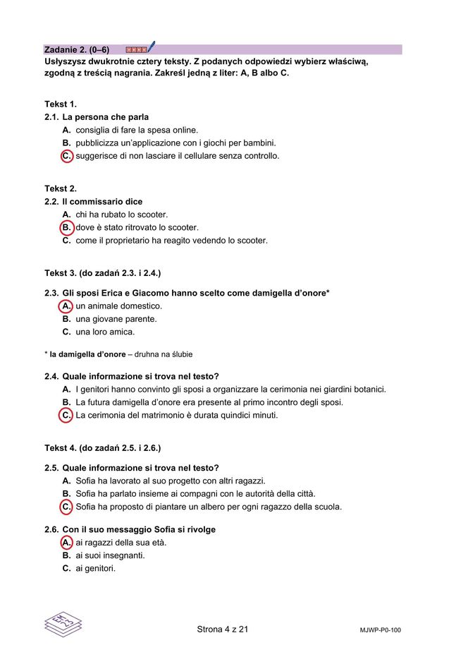 Matura 2025 włoski: ODPOWIEDZI do wszystkich zadań, gotowe rozwiązania matury z włoskiego - Formuła 2023 [7.05.2025]	