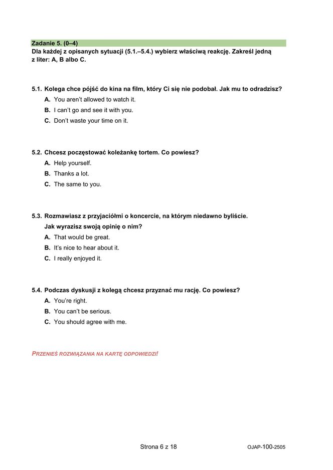 Egzamin ósmoklasisty język angielski 2025: ODPOWIEDZI i ARKUSZE CKE [15.05.2025]