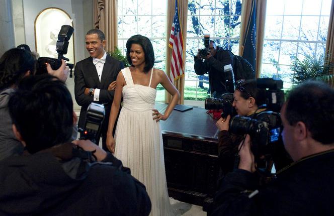 Michelle i Barack Obama z wosku