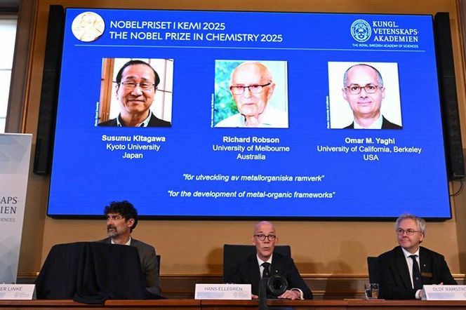 Nagrody Nobla z chemii 2025 przyznane. Susumu Kitagawa, Richard Robson i Omar M. Yaghi uhonorowani za przełomowe badania
