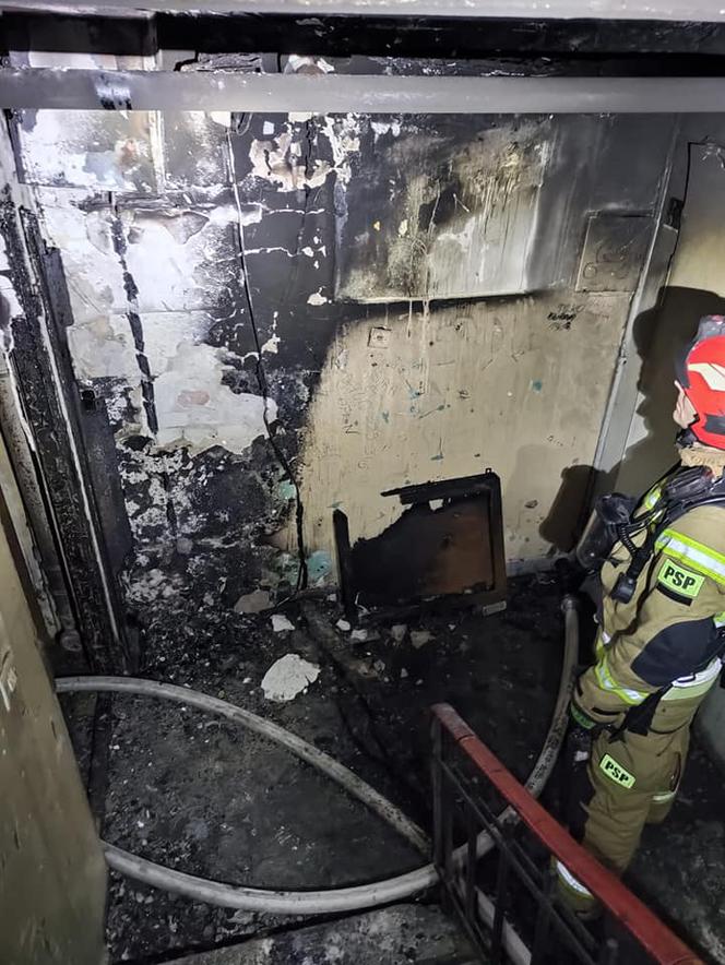 Nocny pożar w budynku w Toruniu. Cztery zastępy straży w akcji