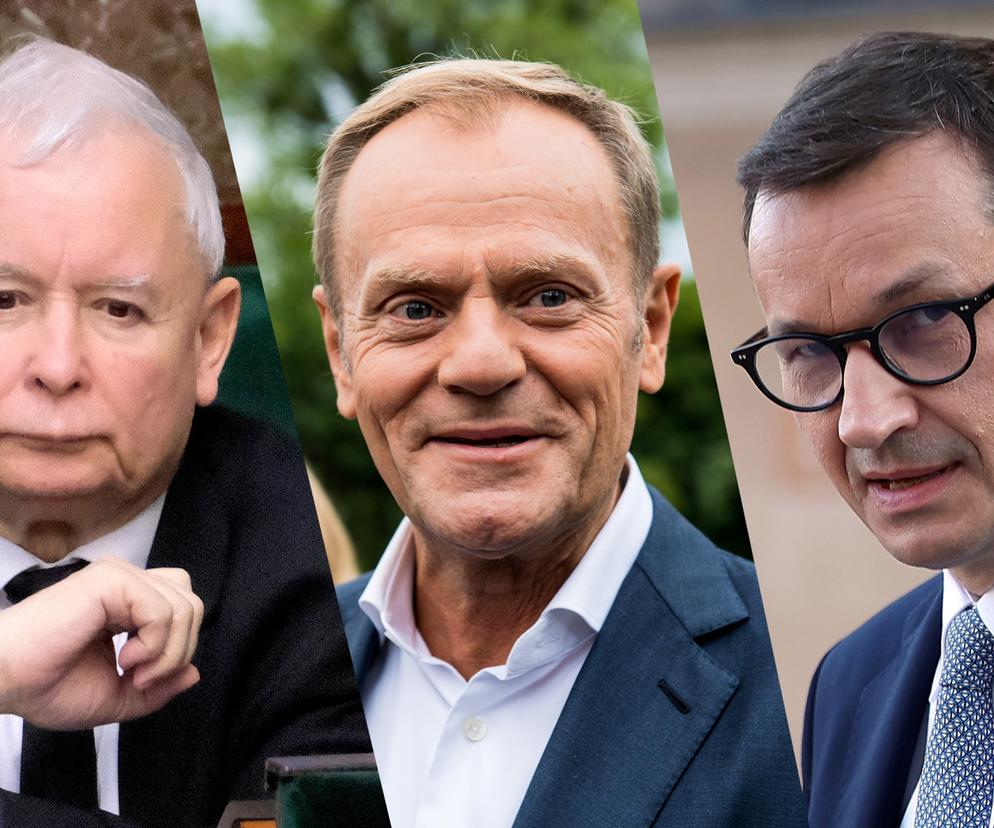 Jarosław Kaczyński, Donald Tusk, Mateusz Morawiecki