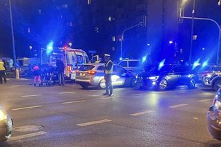 Zderzenie motocykla z radiowozem policji