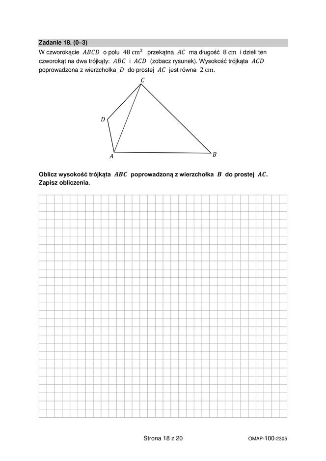 Egzamin ósmoklasisty 2023 - matematyka