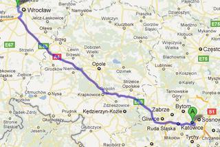 Trasa A4/E40 Katowice-Wrocław - mapka