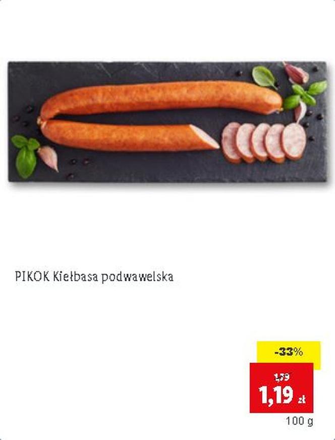 PIKOK Kiełbasa podwawelska 1,19 zł/100 g