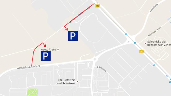 Parking przy hali Azoty Arena