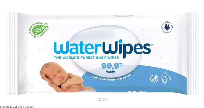 WaterWipes Bio Chusteczki Nawilżane Wodne Od Urodzenia