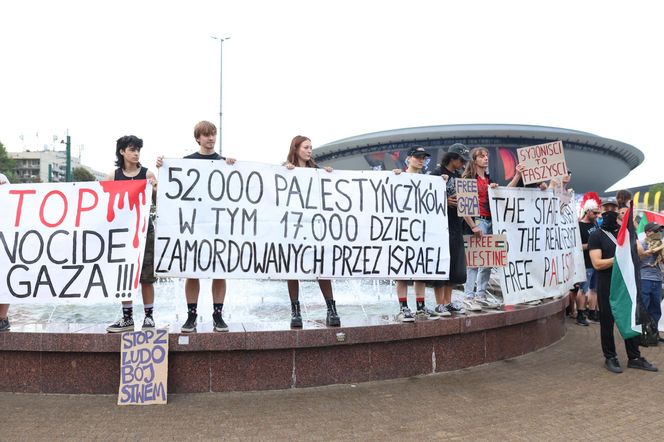 Protesty przed Polska - Izrael na Eurobasket 2025