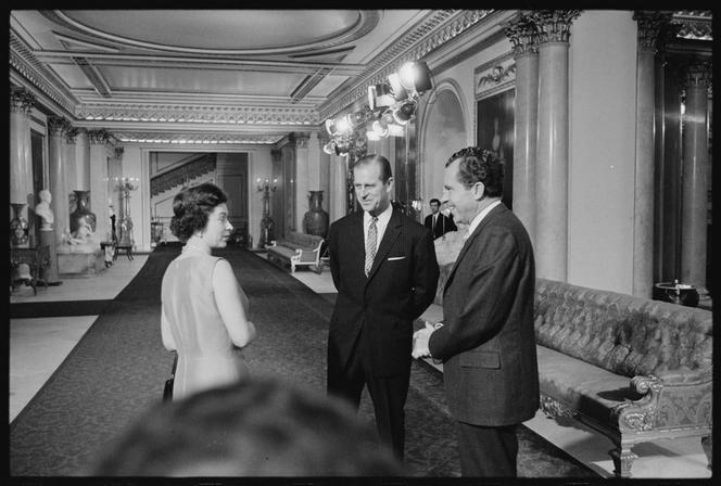 Królowa Elżbieta i książe Filip oraz Richard Nixon 