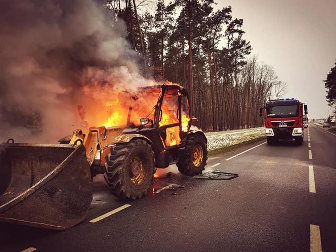 Pożar ładowarki teleskopowej