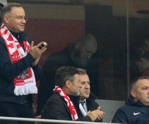 Prezydent Andrzej Duda na meczu Polska-Chorwacja