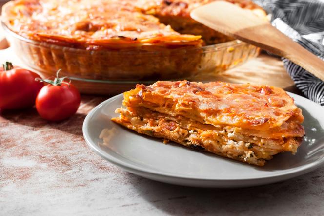 lasagne z warzywami z tortilli