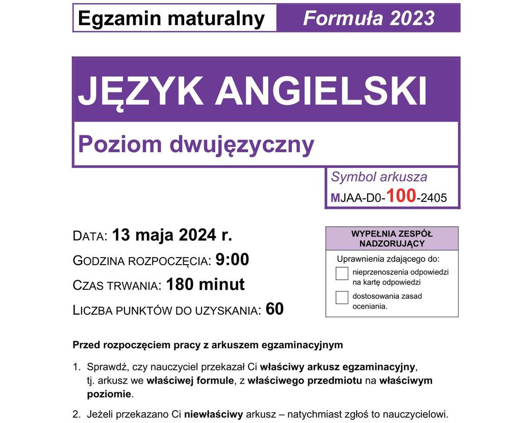 Matura 2024: język angielski rozszerzony poziom dwujęzyczny NOWA FORMUŁA 2023