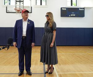 Trump oddał głos razem z żoną. Melania przy boku męża.