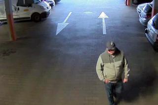 Policja w Łodzi poszukuje mężczyzny, który ukradł auto z parkingu Manufaktury. Złodzieja zarejestrowały kamery monitoringu. Kojarzycie go?