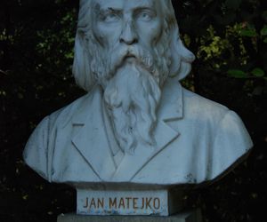 Popiersie Jana Matejki w parku im. Henryka Jordana w Krakowie