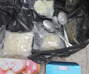 Nalot policji na ogródki działkowe. Zatrzymali 33-latka i jego żonę. 9-miesięcznę niemowlę wciągnięte w przestępczy proceder